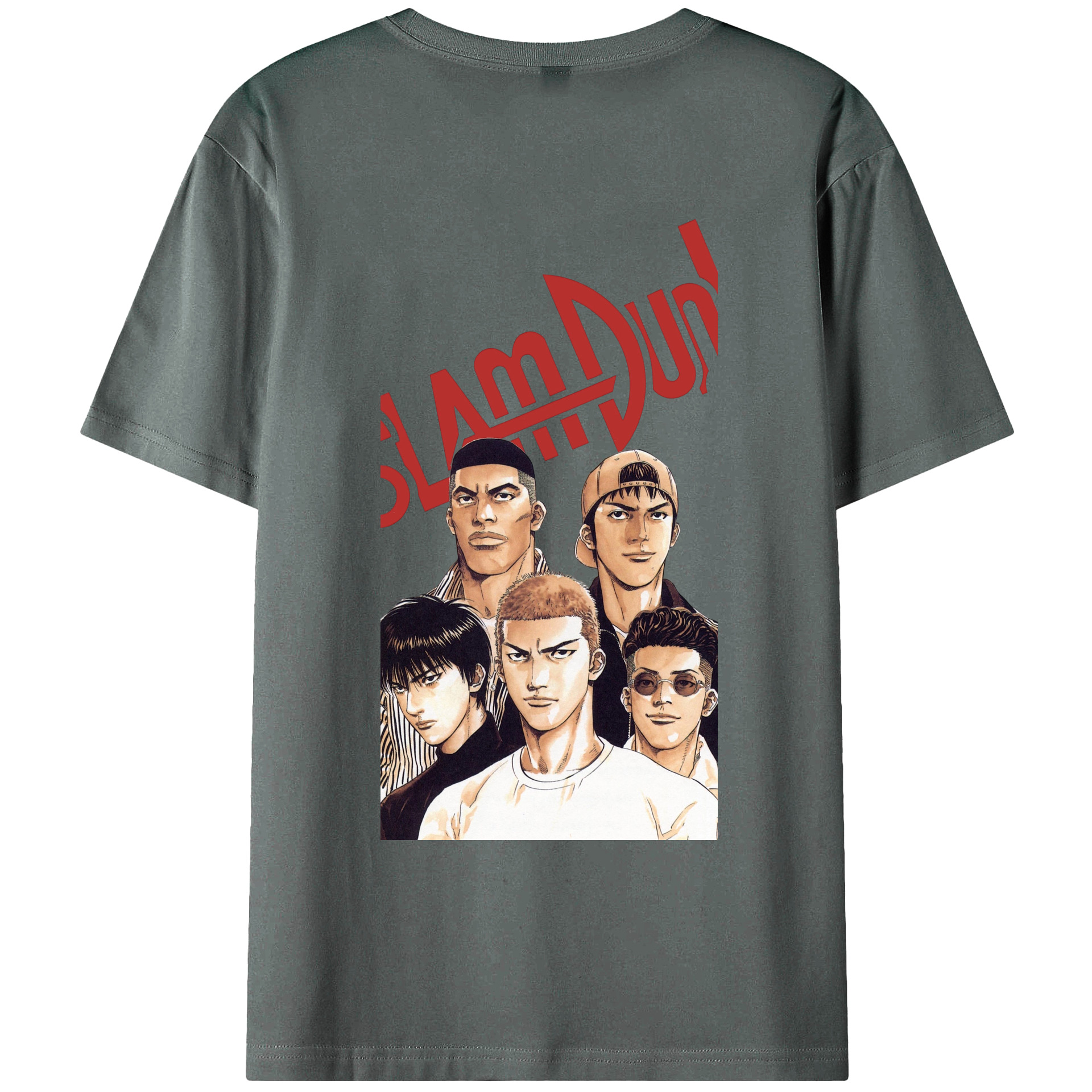 （画像用） SLAM DUNK／スラムダンク 綿100％ メンズ半袖Tシャツ（バックプリント） 通気性